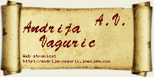Andrija Vagurić vizit kartica